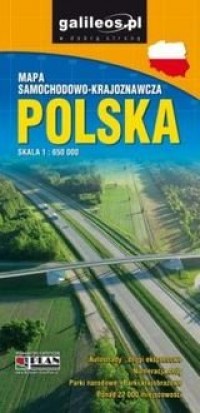 POLSKA. Mapa samochodowo- krajoznawcza - okładka książki