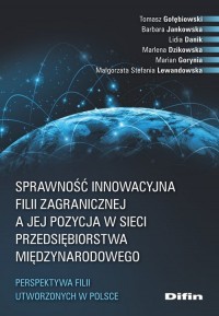 Sprawność innowacyjna filii zagranicznej - okładka książki