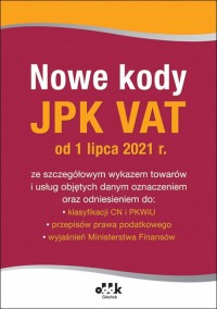 Nowe kody JPK VAT od 1 lipca 2021 - okładka książki