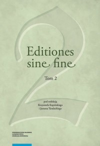 Editiones sine fine. Tom 2 - okładka książki