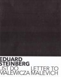 Eduard Steinberg. List do Malewicza - okładka książki