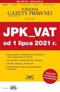 JPK_VAT od 1 lipca 2021. Podatki - okładka książki