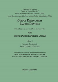 Ioannes Dantiscus Latin Letters, - okładka książki
