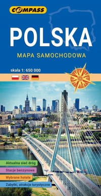 Mapa samochodowa. Polska 1:650 - okładka książki