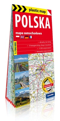 Plastic map Polska 1:700 000 mapa - okładka książki