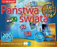 Atlas + Puzzle 200. Państwa świata - zdjęcie zabawki, gry