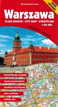 Mapa Warszawa - foliowana - okładka książki