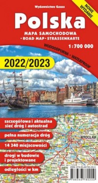 Polska. Mapa 1:700 000 (wyd. foliowane) - okładka książki