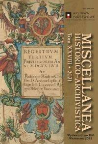 Miscellanea Historico-Archivistica. - okładka książki