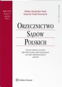 Orzecznictwo Sądów Polskich 1/2022 - okładka książki
