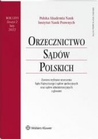 Orzecznictwo Sądów Polskich 2/2022 - okładka książki
