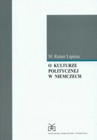 O kulturze politycznej w Niemczech - okładka książki
