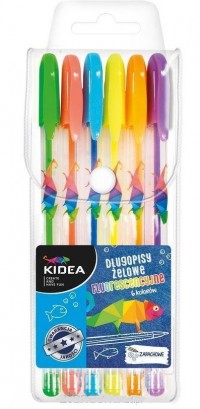Długopisy żelowe Fluo 6 kolorów - zdjęcie produktu