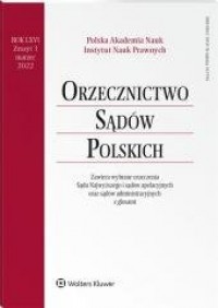 Orzecznictwo Sądów Polskich 3/2022 - okładka książki