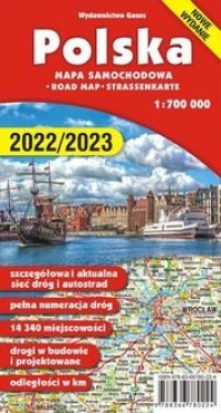 Mapa Polska 1:700 000 - okładka książki