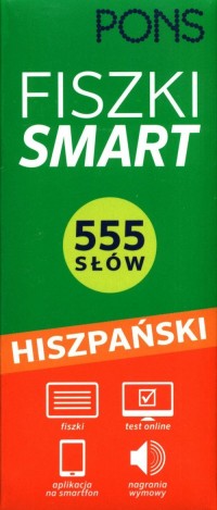 Fiszki Smart 555 słów. Hiszpański - okładka podręcznika