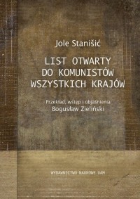 Jole Stanišić, List otwarty do - okładka książki