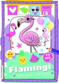 Flamingi. Kolorujemy i naklejamy - okładka książki