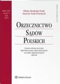 Orzecznictwo Sądów Polskich 5/2022 - okładka książki