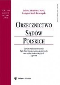 Orzecznictwo Sądów Polskich 6/2022 - okładka książki