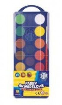 Farby akwarelowe fi 23.5mm 18 kolorów - zdjęcie produktu