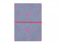 Notes szaro-różowy z gumką - zdjęcie produktu