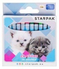 Kredki woskowe 12 kolorów Koty - zdjęcie produktu