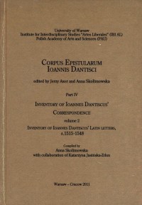 Inventory of Ioannes Dantiscus - okładka podręcznika