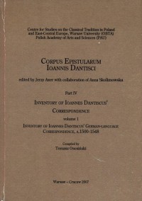 Inventory of Ioannes Dantiscus - okładka książki