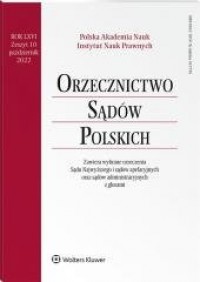 Orzecznictwo Sądów Polskich 10/2022 - okładka książki