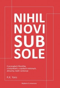 Nihil novi sub sole - okładka książki