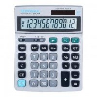 Kalkulator biurowy 12 cyfr. srebrny - zdjęcie produktu