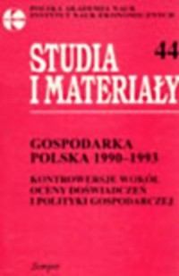Gospodarka polska 1990-1993. Kontrowersje - okładka książki