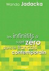 Les infinitifs à sujet zéro - okładka książki