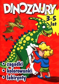 Dinozaury Zagadki, kolorowanki, - okładka książki