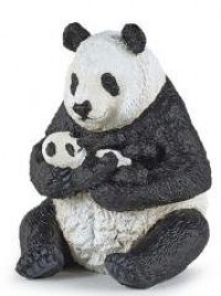 Panda z młodym siedząca - zdjęcie zabawki, gry