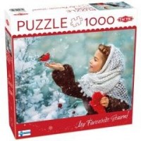 Puzzle 1000 Girl with Red Mittens - zdjęcie zabawki, gry