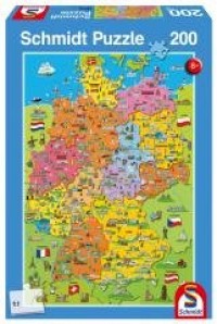 Puzzle 200 Ilustrowana mapa Niemiec - zdjęcie zabawki, gry