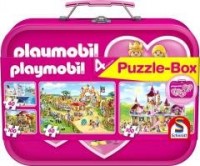Puzzle 2x60 + 2x100 w walizce Playmobil - zdjęcie zabawki, gry