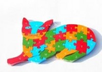 Puzzle drewniane kotek - zdjęcie zabawki, gry