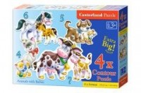 Puzzle x 4 - Zwierzęta i ich dzieci - zdjęcie zabawki, gry