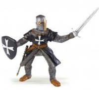 Rycerz krzyżowy czarny z mieczem - zdjęcie zabawki, gry