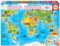Puzzle 150 Mapa świata dla dzieci - zdjęcie zabawki, gry
