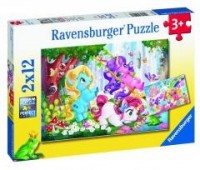 Puzzle 2x12 Magiczne jednorożce - zdjęcie zabawki, gry