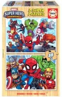 Puzzle 2x25 Marvel Super Hero Adventures - zdjęcie zabawki, gry