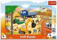 Puzzle ramkowe 15 Na budowie TREFL - zdjęcie zabawki, gry