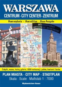 Mapa Warszawa Centrum - foliowana - okładka książki