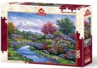 Puzzle 500 Piękna chatka nad rzeką - zdjęcie zabawki, gry