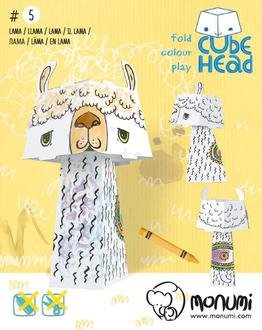 Cube head. Lama. Złóż i pokoloruj - zdjęcie zabawki, gry