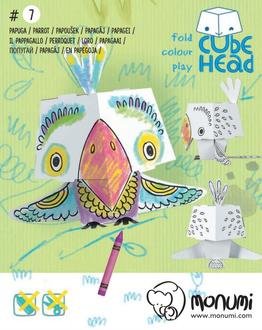 Cube head. Papuga. Złóż i pokoloruj - zdjęcie zabawki, gry